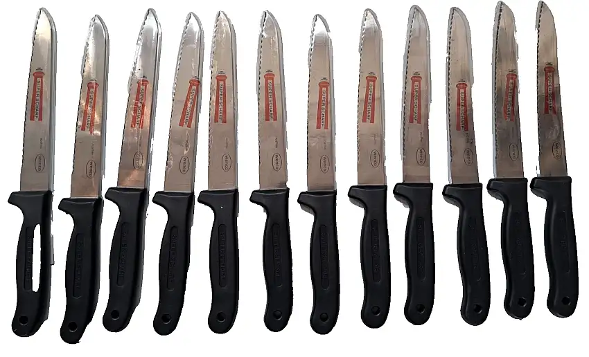 Wenco Universalmesserset 529518, 12 Messer, Wellenschliff, Super Scharf