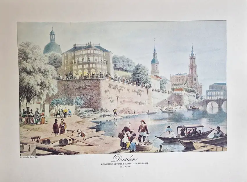 „Belvedere auf der Brühlschen Terrasse in Dresden”, Bild, Druck