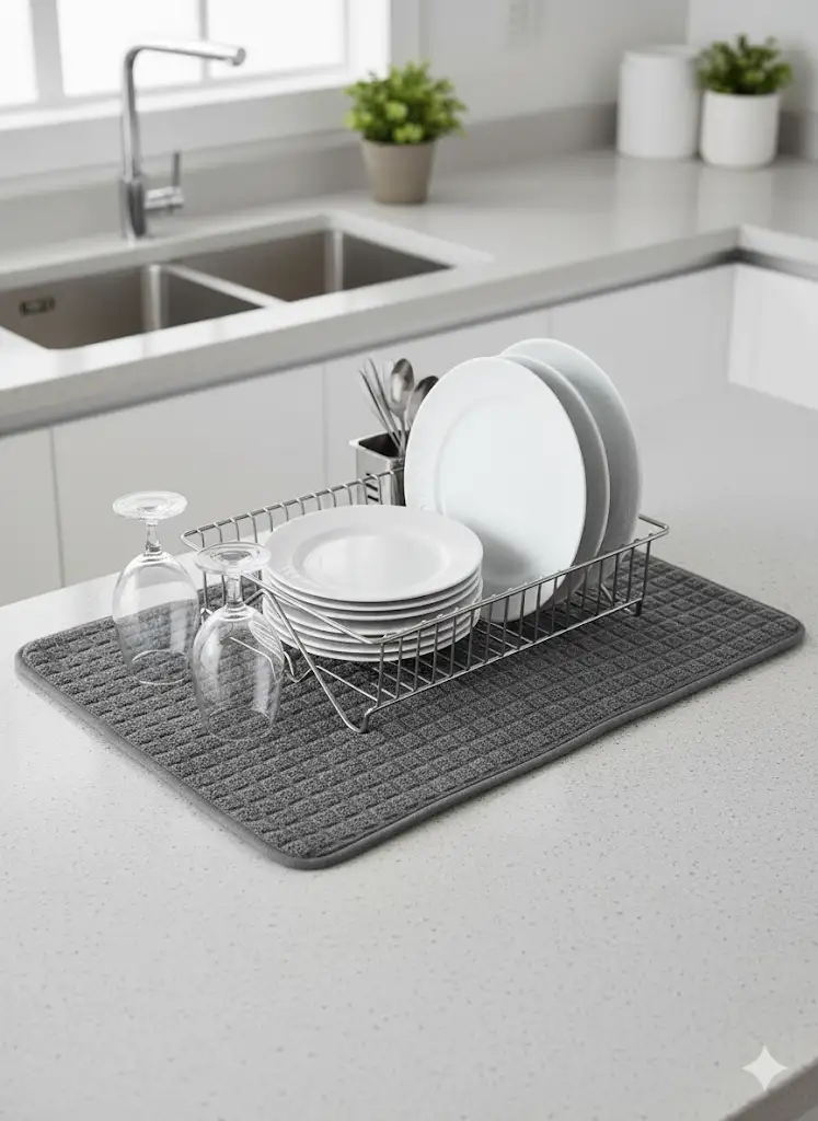 Abtropfmatte Mikrofaser 40x48cm Grau