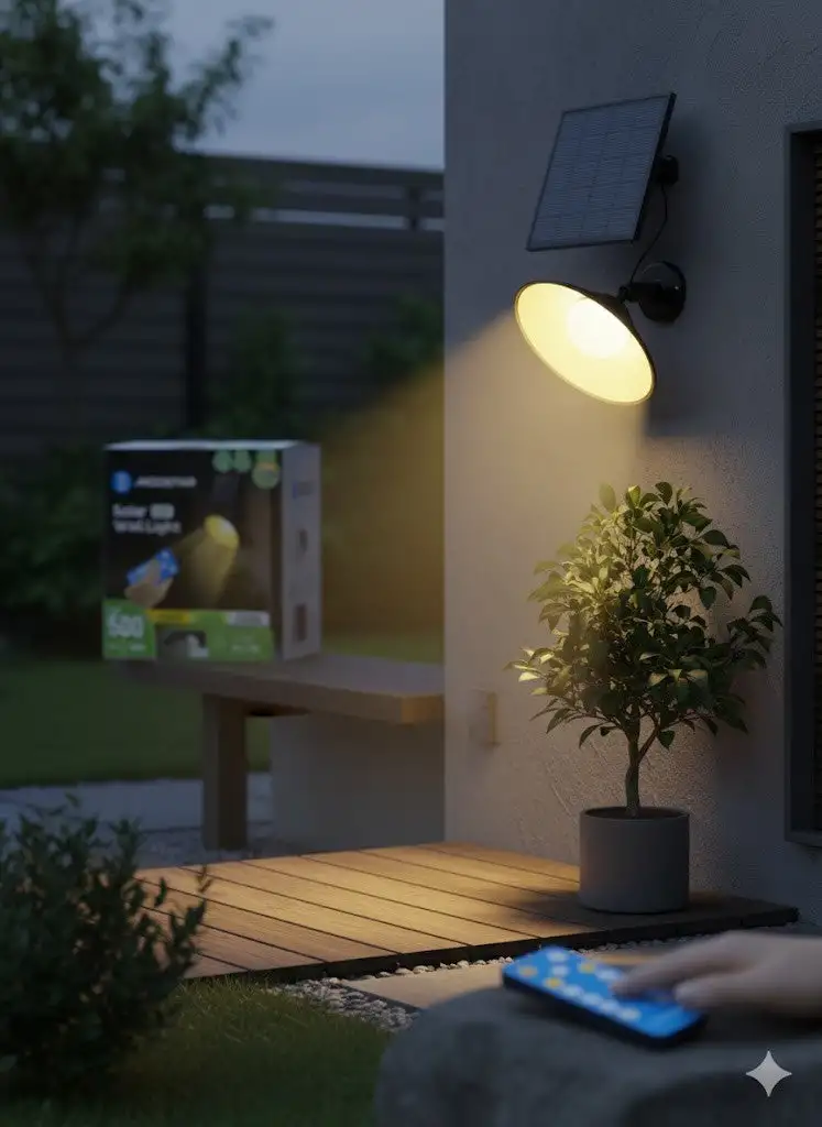 Aigostar Solar LED Wall Light 500 Lumen, 50W