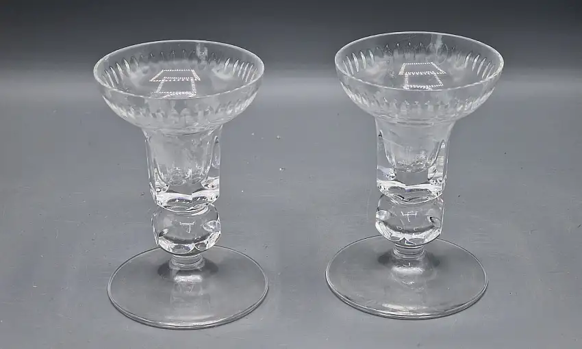 2x antiquitäten Kerzenständer, Glas