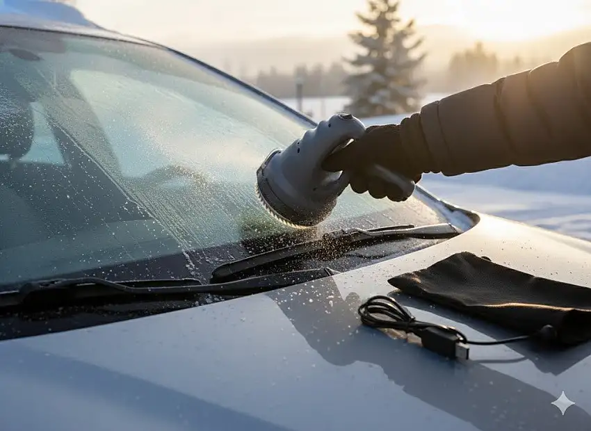 Akkubetriebener Eiskratzer 3,7V, 2.500mAh bis zu 50min Laufzeit inkl. Tasche