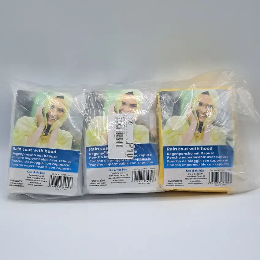 10x Regenponchos mit Kapuze