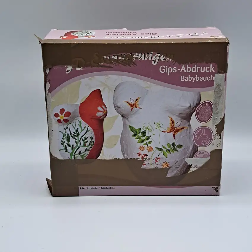 3d-Erinnerungen Gips-Abdruck Babybauch, Verpackung beschädigt