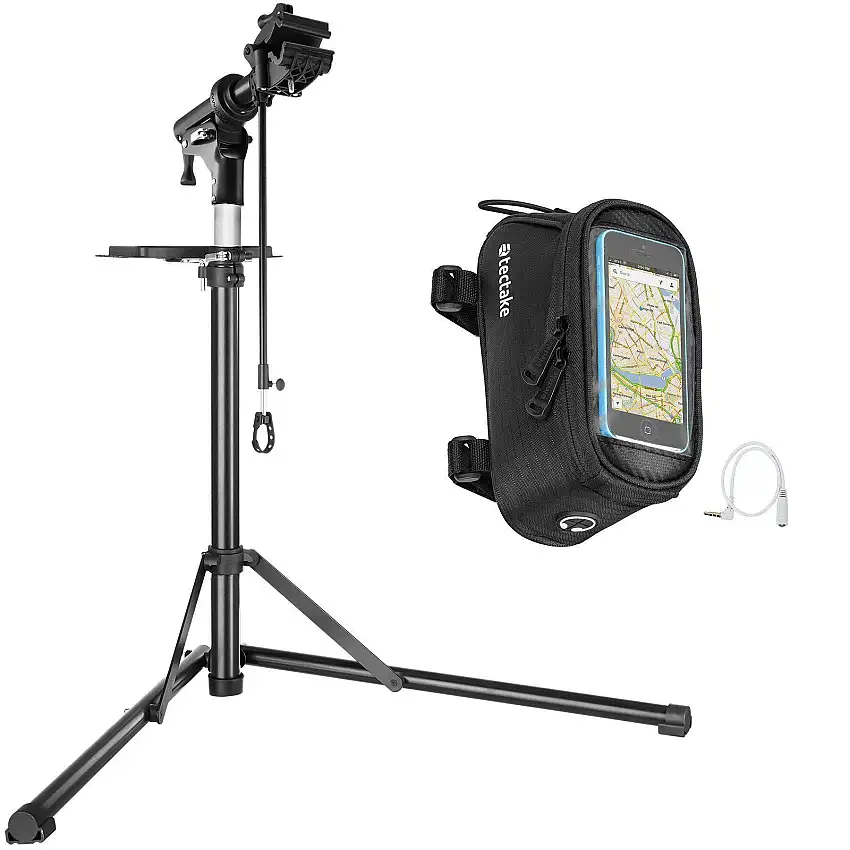 Fahrrad-Set Reparaturständer und Rahmentasche