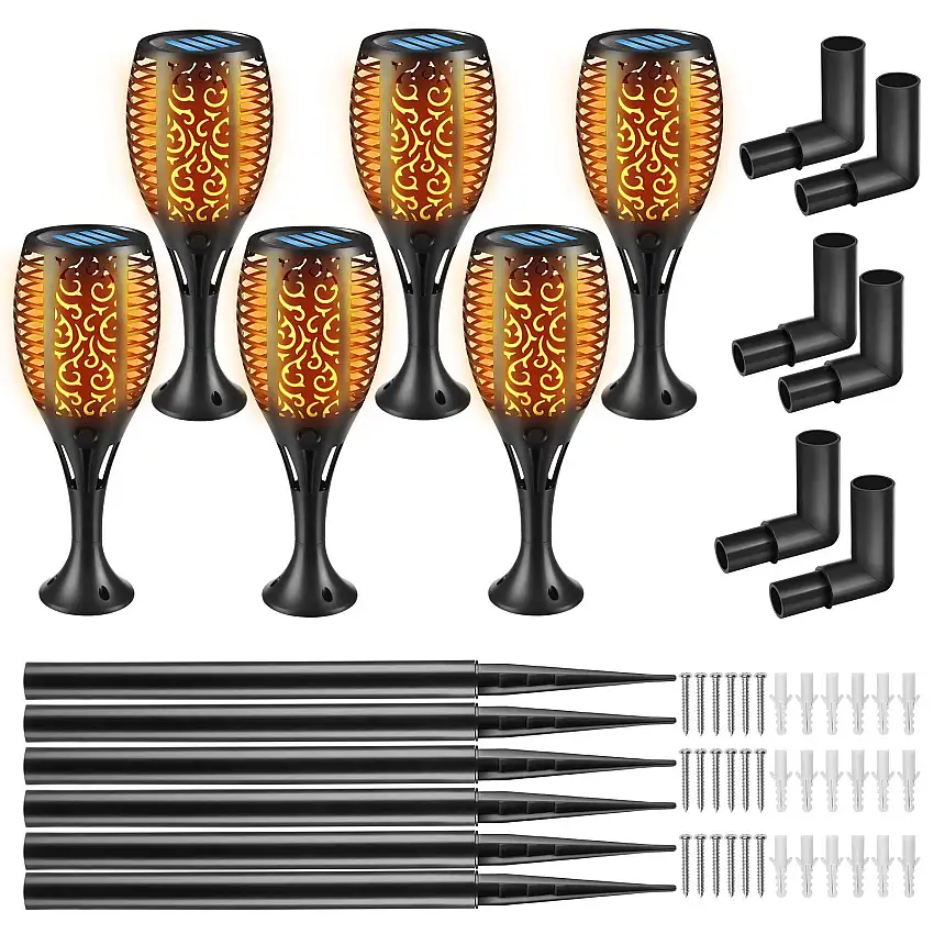 6er Set Solarleuchten Flare