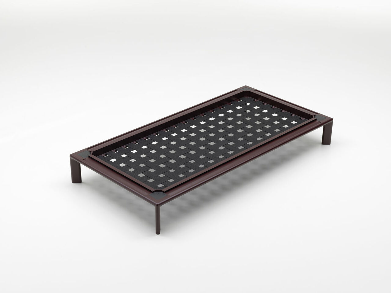 Anagram Sofa Plattform mit Sitzkissen 900 x 2200 mm mit Untergestell Dunkel Bordeaux 60