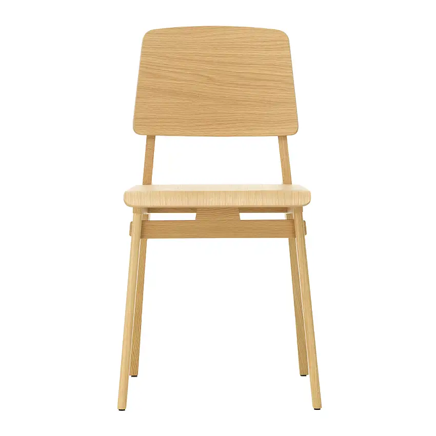 4er Esszimmer Kombi Vitra: Runder Esstisch Guéridon/ 4 Stühle Prouvé Tout Bois -10 %