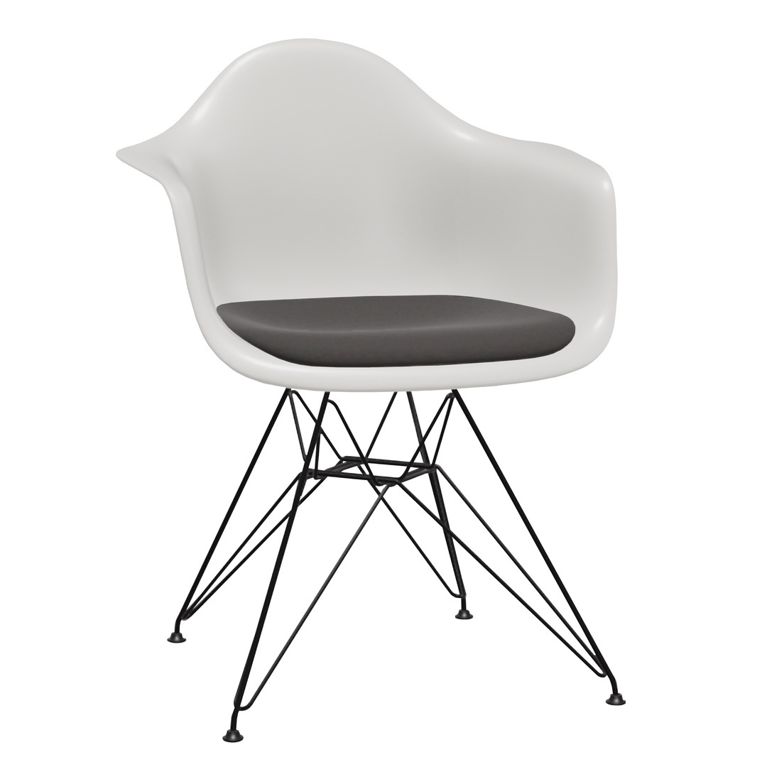 4er Set Eames Plastic Armchair DAR RE mit Sitzpolster von Vitra -10 %