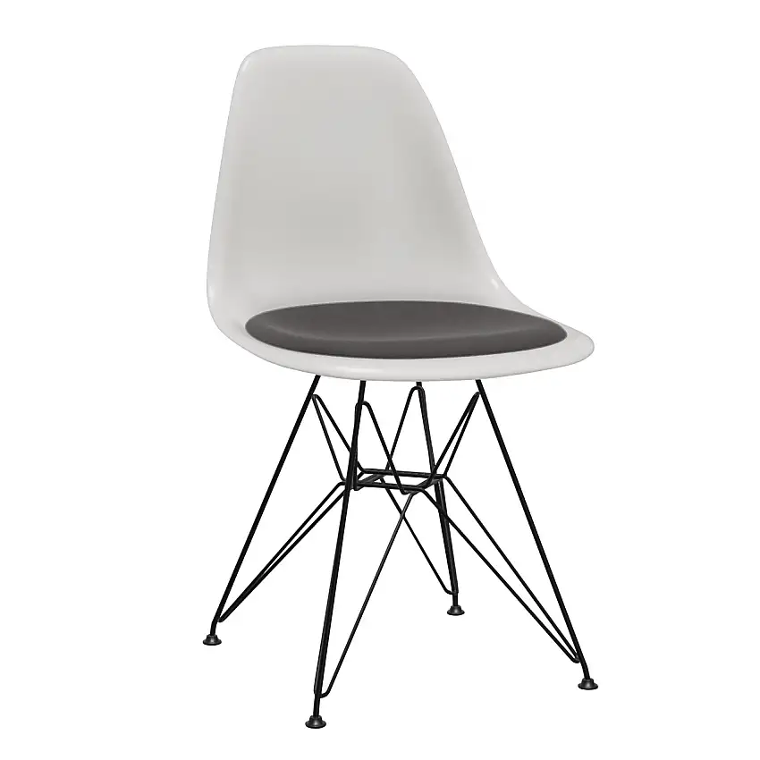 4er Set Eames Plastic Side Chair DSR RE mit Sitzpolster von Vitra -10 %