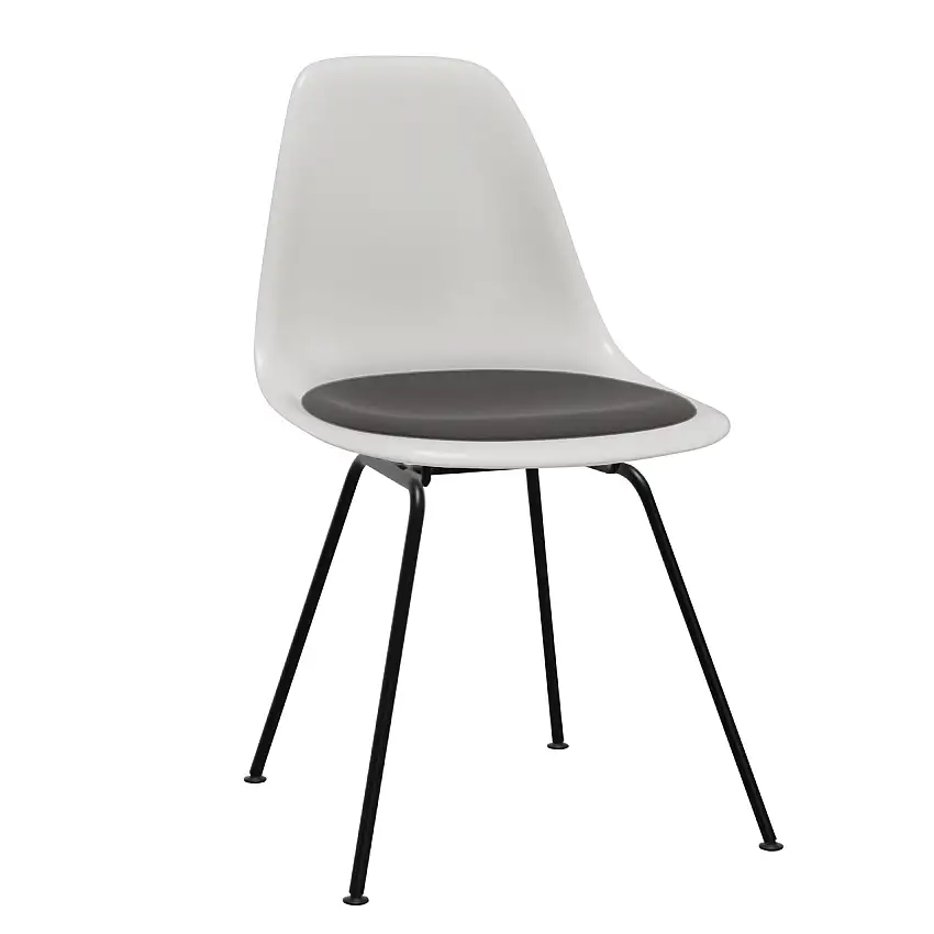 4er Set Eames Plastic Side Chair DSX RE mit Sitzpolster von Vitra