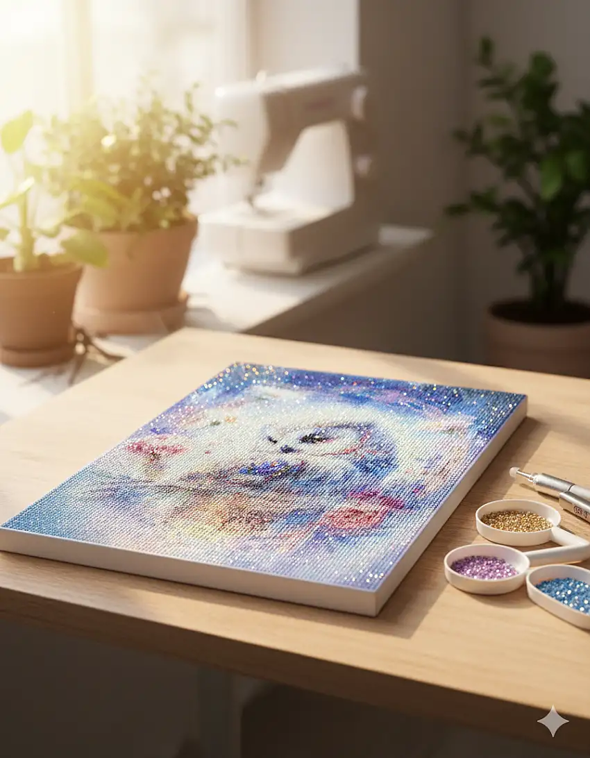 5D Diamond Painting Stickerei Bilder Set MAGIC EULE Malen nach Zahlen 30x40 cm