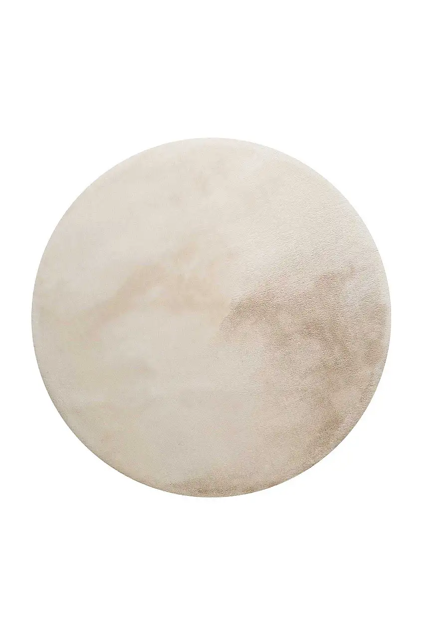 Kunstfell Teppich Rund Creme Beige kuschelig & flauschig "Vita" Homie Living