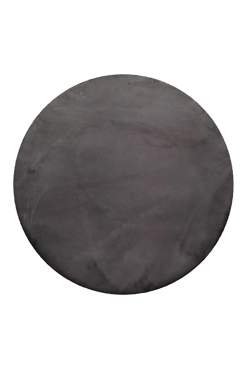 Kunstfell Teppich Rund Anthrazit kuschelig & flauschig "Vita" Homie Living