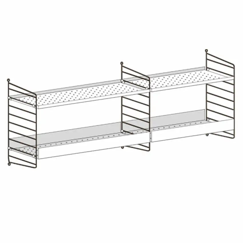 Kleines Wandregal String für Gläser
