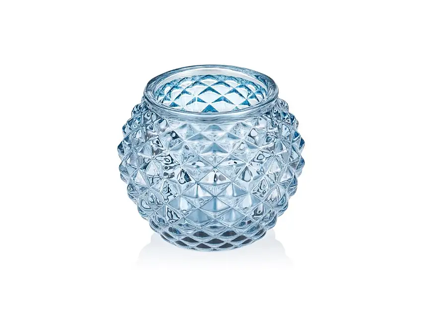 YUYU Ball Steel Blue YUYU, Ø7,5cm, Höhe 6cm, Glas