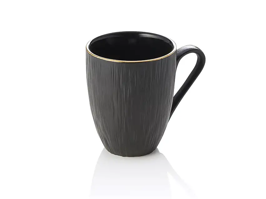 Becher Set MAYA KURO, Ø8,5cm, 330ml, schwarz, 4 Stück, Porzellan