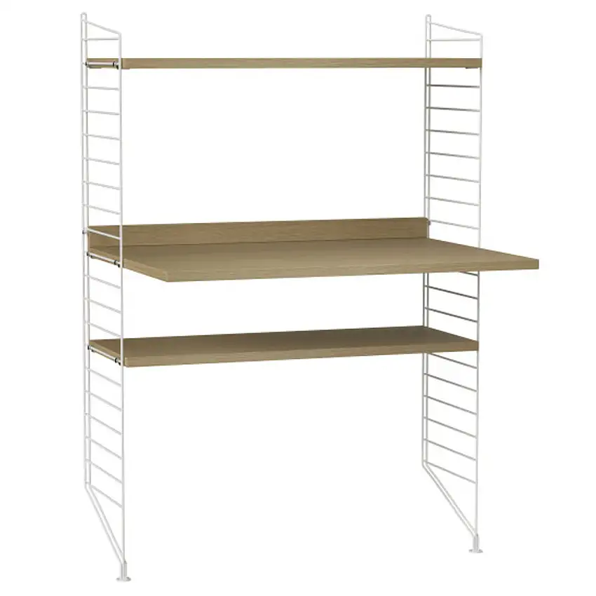 1.15 m hohes Regal String mit Arbeitstisch