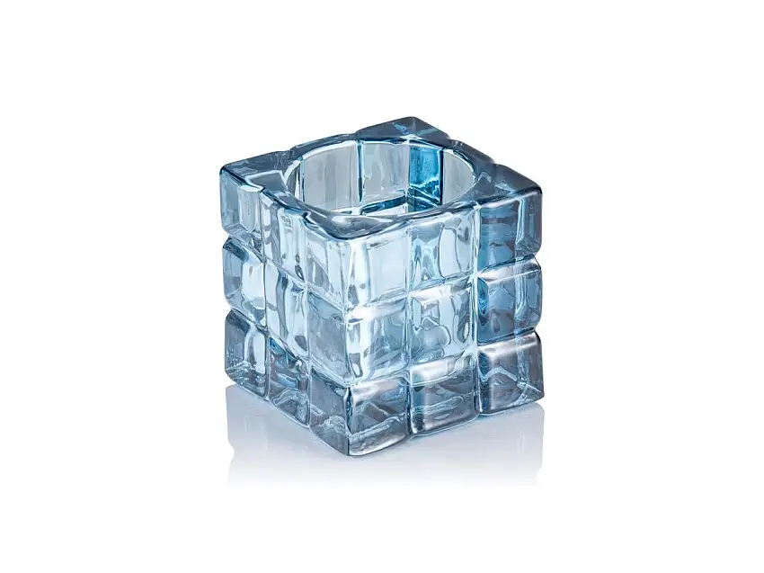 YUYU Cube Steel Blue YUYU, 6,5x6,5x6,5cm, Glas