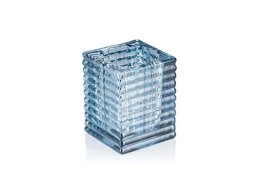 YUYU Cube Steel Blue YUYU, 7,5x7,5x9,5cm, Glas