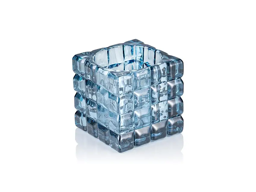YUYU Cube Steel Blue YUYU, 9x9x9cm, Glas