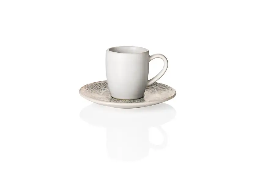 Espresso- und Untertasse Set ROCKZZERO, 80ml, 6 Stück, coupe iris