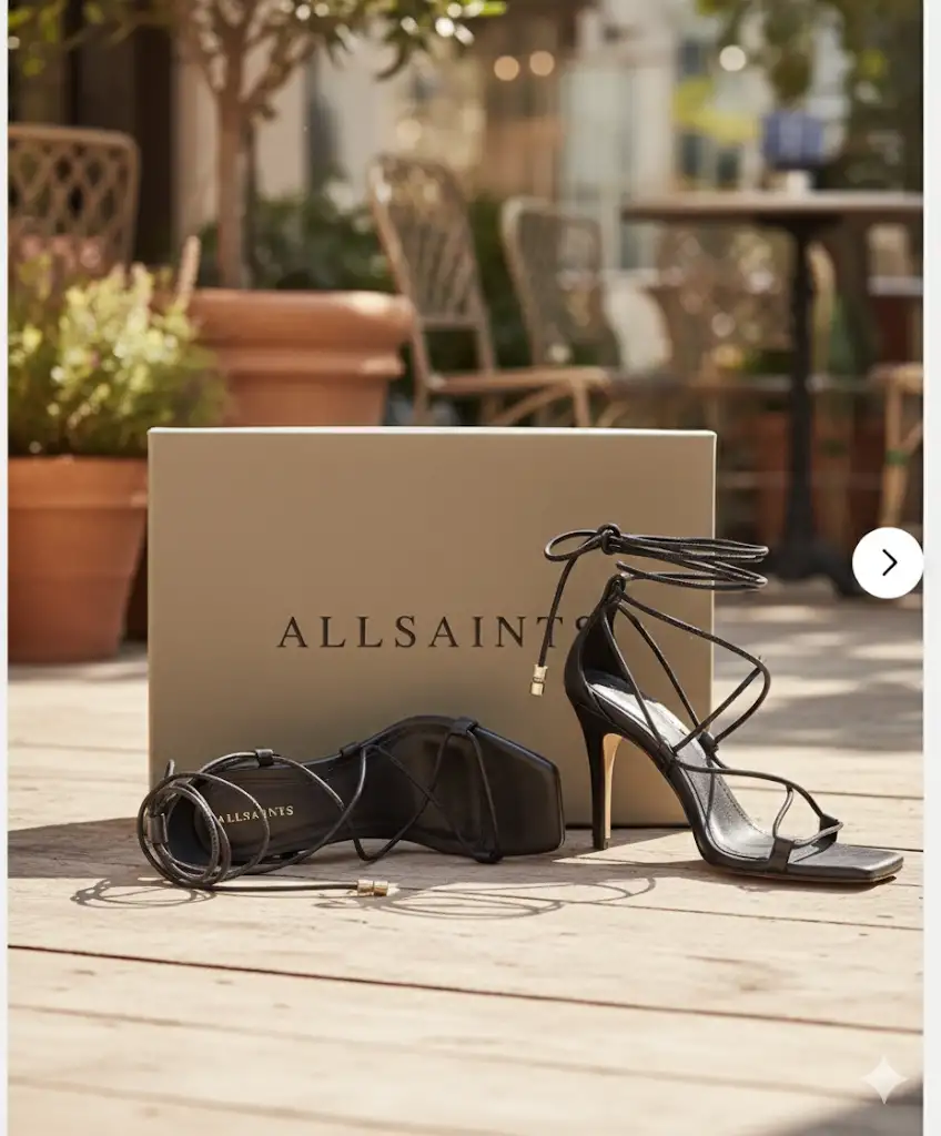 Allsaints Alice - Strappy - Goat Leather, Damenschuhe, Schwarz, Größe 36