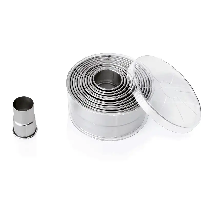 WAS Ausstechformen Set 12-teilig Lochtüllen glatt Ø2,7cm bis 10,4cm