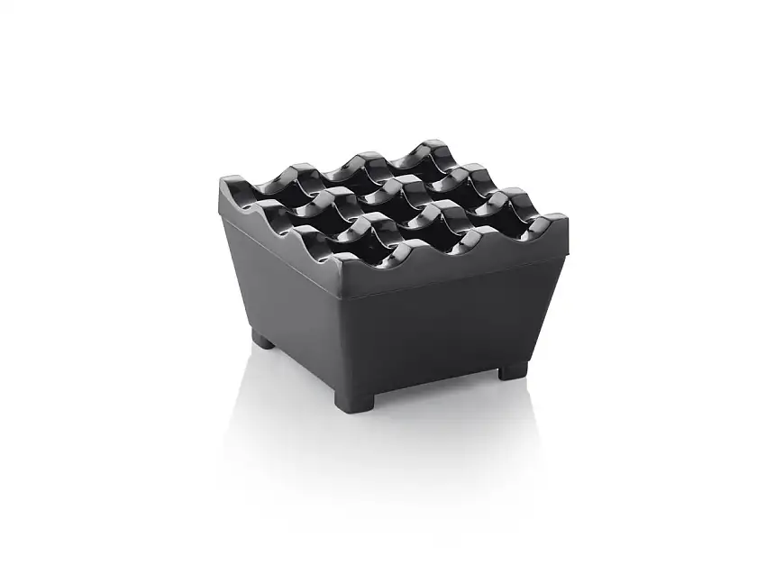 WAS Windaschenbecher, 7,5x7,5x4,5cm, schwarz verchromt, Zinkguss